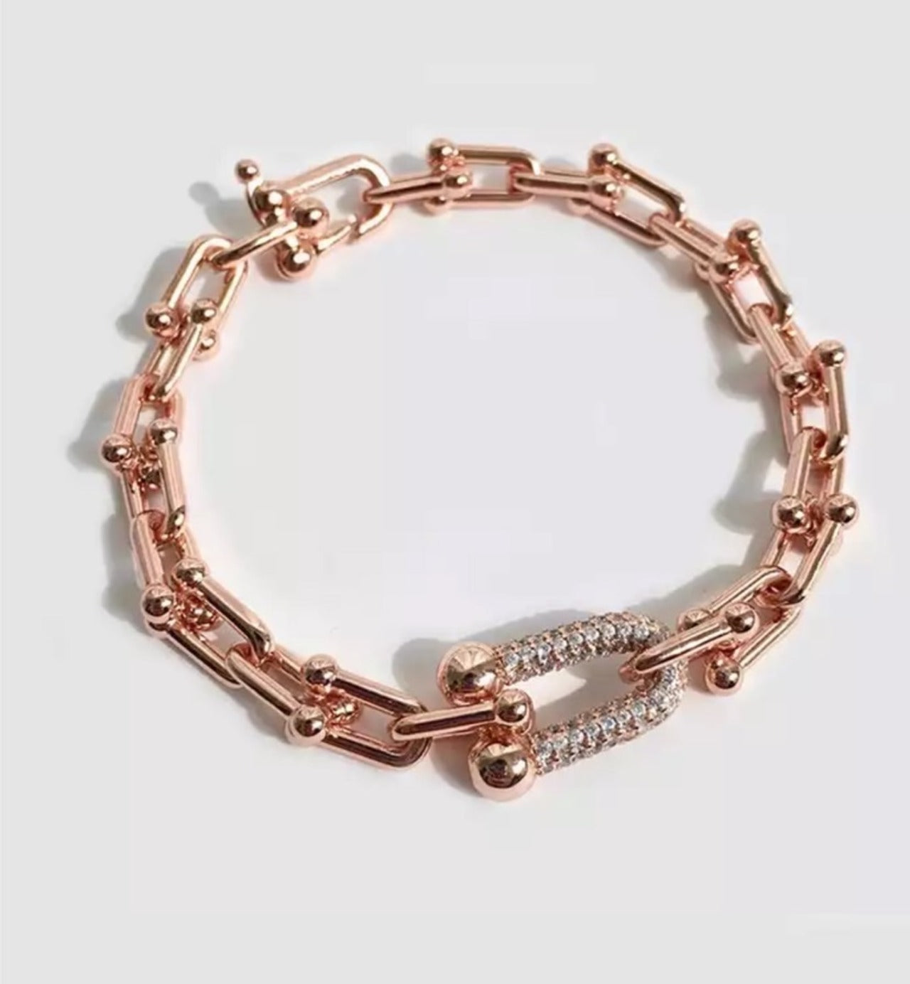 Link Bracelet Rose Gold(CZ)